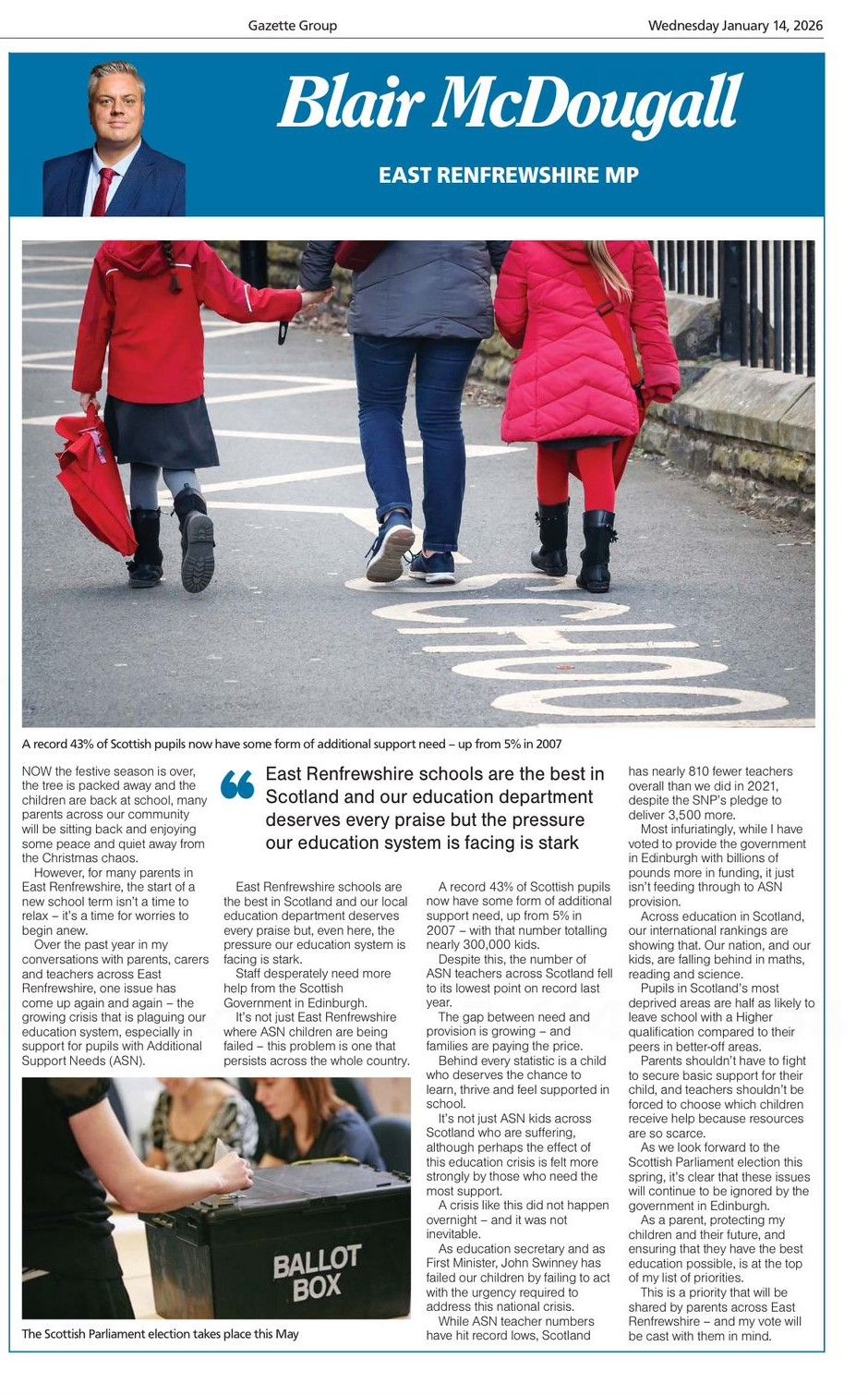 My Recent Barrhead News Column